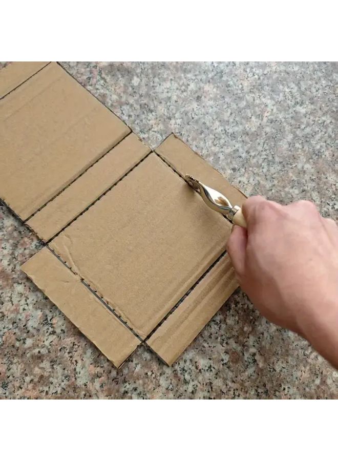 Manual Metal Roller Paper Punching And Creasing Tool 1pc For DIY Crafts Cardboard - Image 1